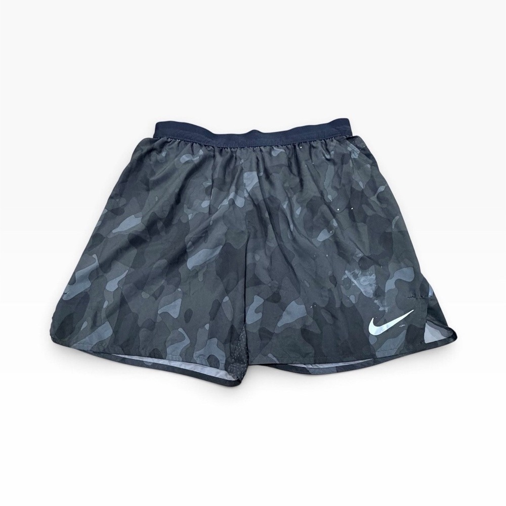 Nike Dri-FIT Men's Gray/Black Camo Running Athletic Shorts Drawstring Size L